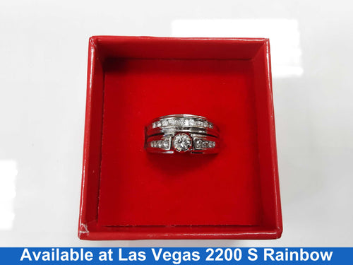 Ring - Engagement Set - White Gold 14k (.585) 7.6 grams Size 7
