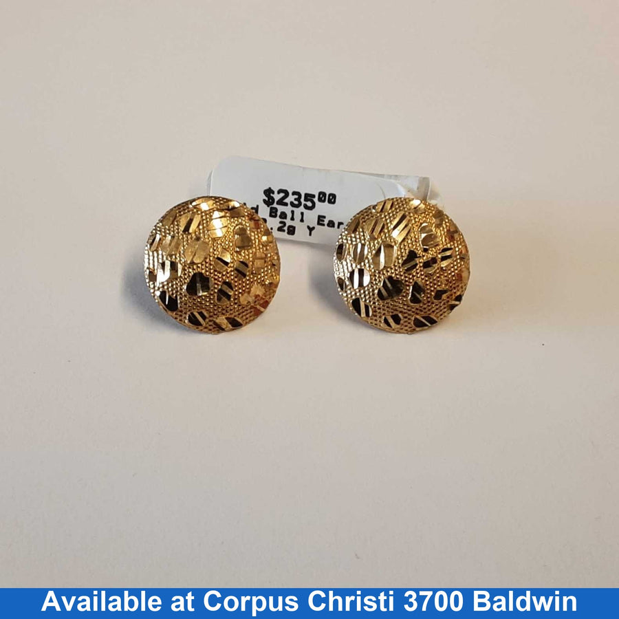 Gold Ball Earrings - Yellow Gold 10k (.417) 2.2 grams