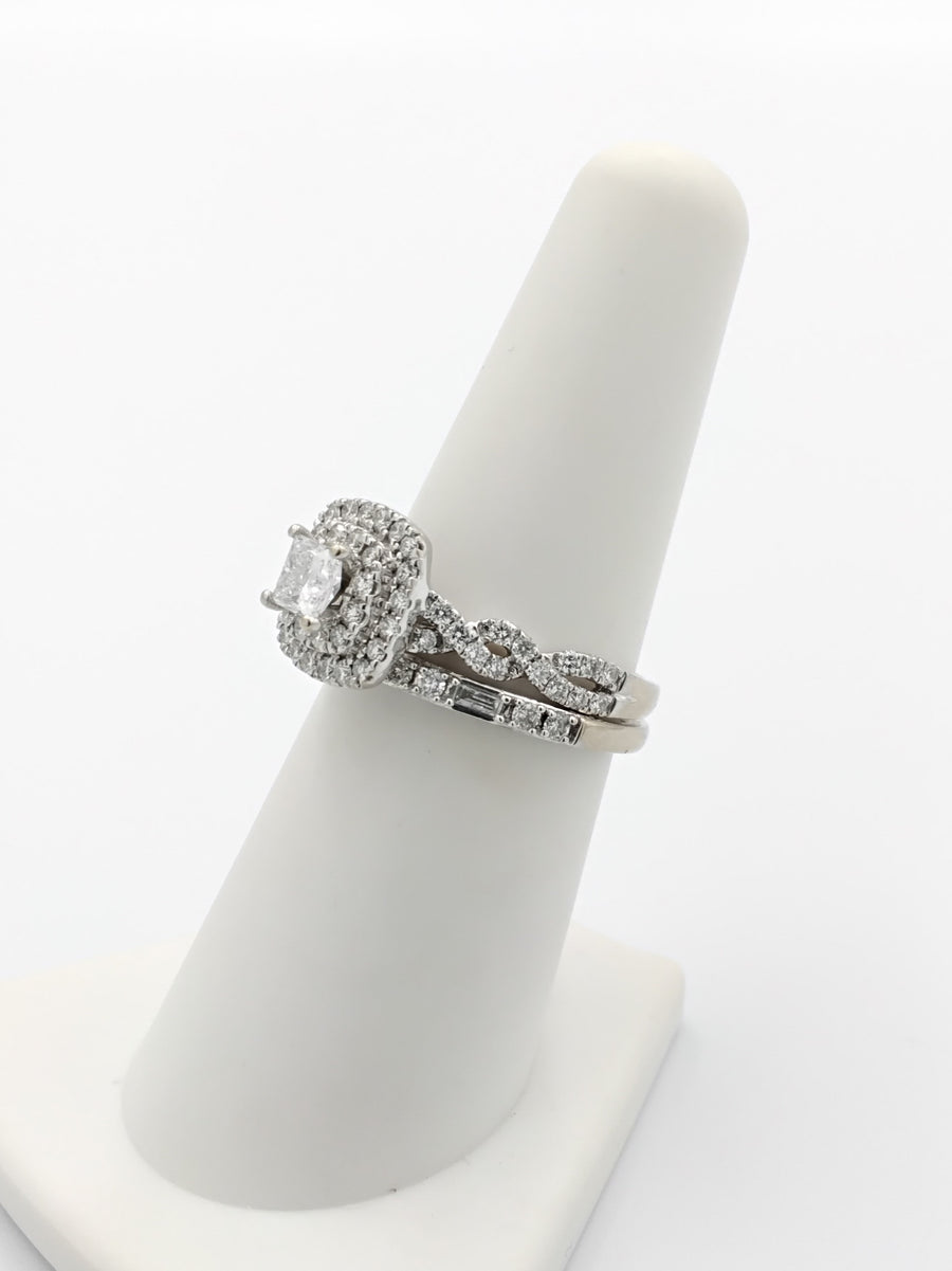Ring - Wedding Set - White Gold 10k (.417) 5.2 grams Size 7