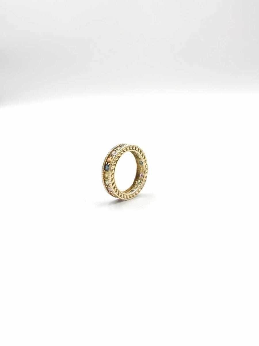 Rainbow Sapphire Eternity Band In 14k Yellow Gold 6 Grams Size 9 Fw1025lerdu