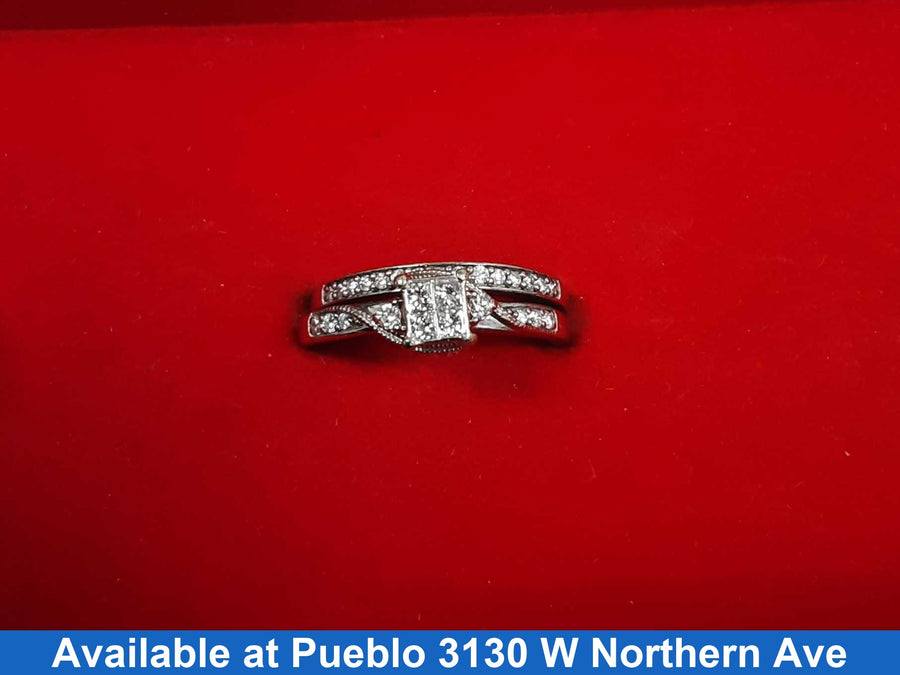 Ring - Wedding Set - White Gold 10k (.417) 3.6 grams Size 7
