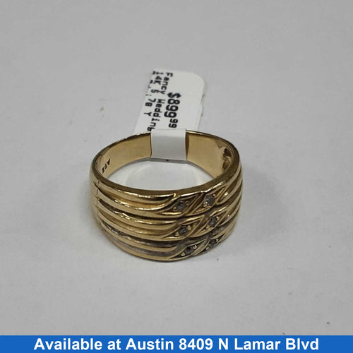 Ring - Wedding Band - Yellow Gold 14k (.585) 5.7 grams Size 8