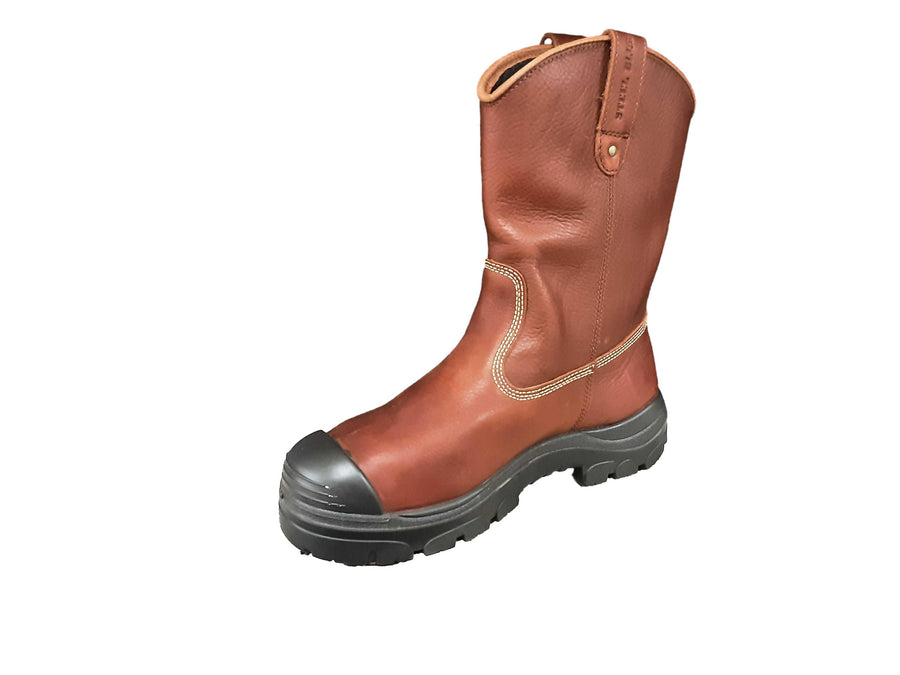 Steel Blue Pull On Work Boots Brown