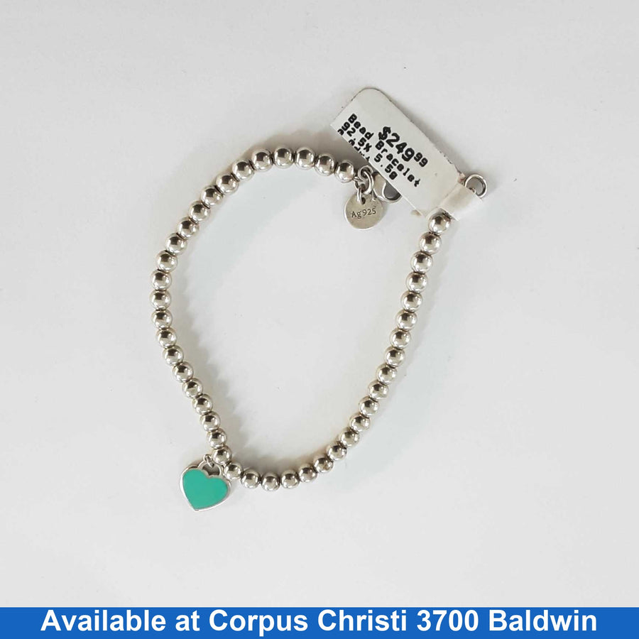 Bead Bracelet - Silver 5.5 grams 7 inch