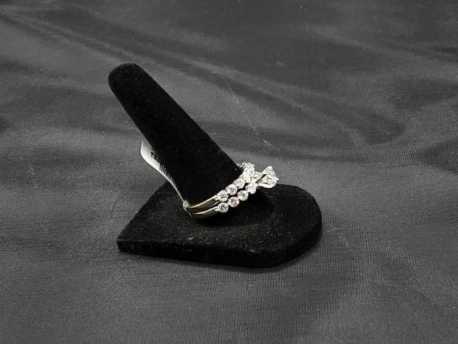 Ring - Wedding Set - White Gold 14k (.585) 6.7 grams Size 9.5