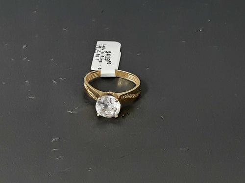 Women's Ring - Solitaire - Yellow Gold 14k (.585) 2.8 grams Size 20