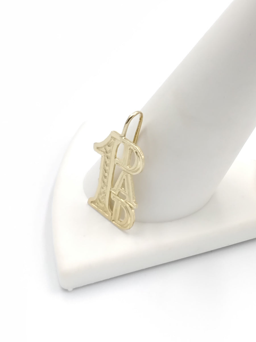 #1 Dad 14k Yellow Gold Pendant (.585) 1 grams