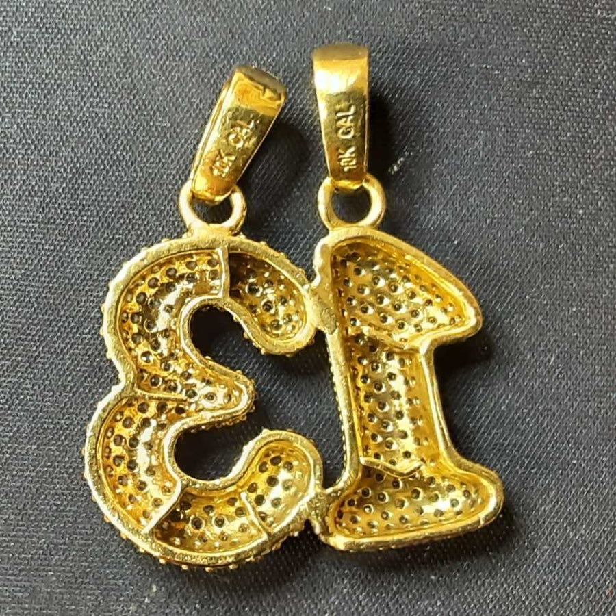 Yellow Gold 10k Number 13th(.417) 6.1 Grams