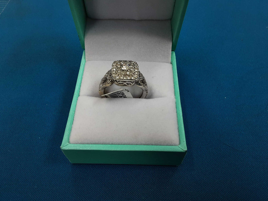 Ring - Wedding Set - White Gold 14k (.585) 4.6 grams Size 20
