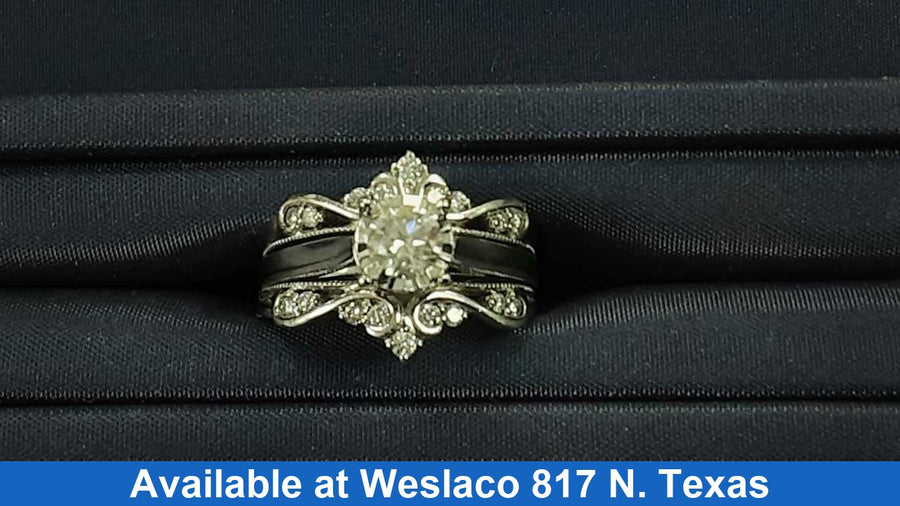 Ring - Wedding Set - White Gold 10k (.417) 7.1 grams Size 6