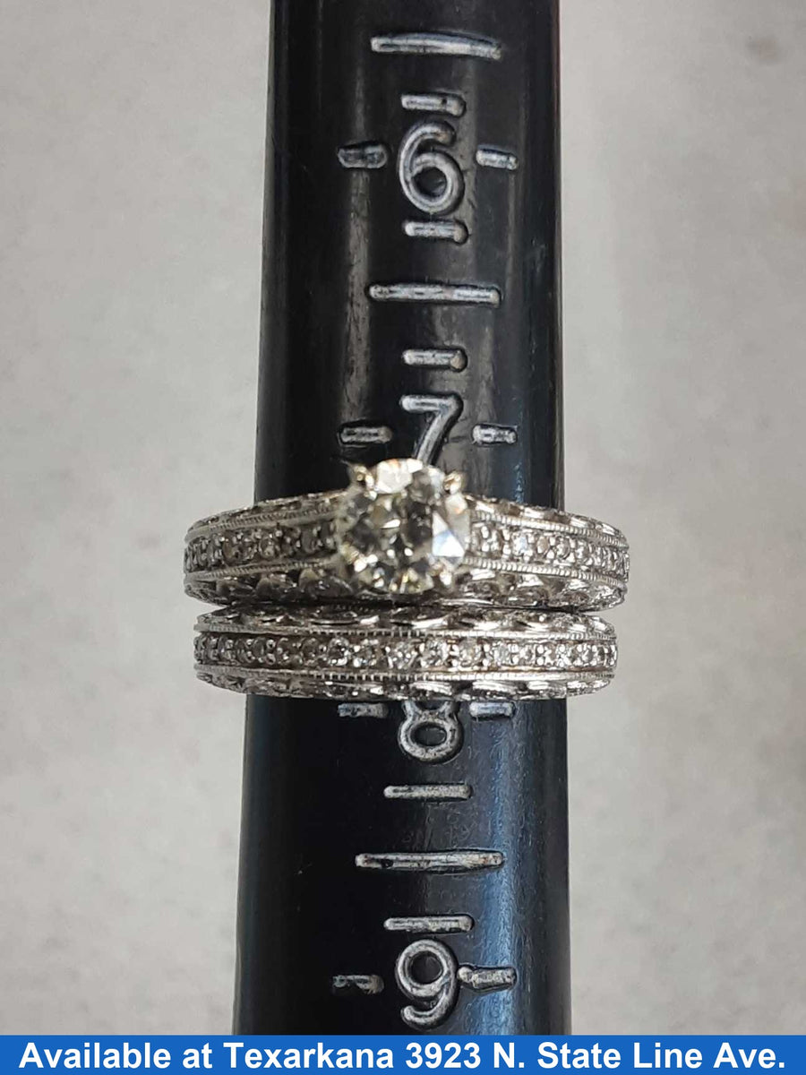 Ring - Engagement Set - White Gold 10k (.417) 13.5 grams Size 8