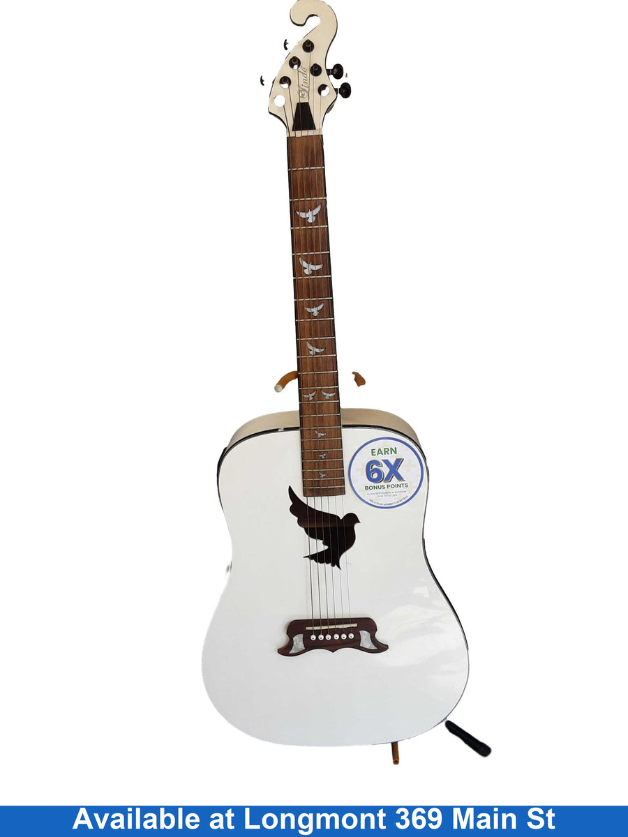 Lindo White Dove V2 White Acoustic / Electric Classic Guitar