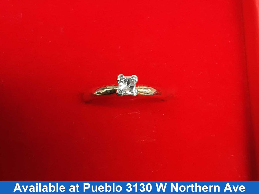 Women's Ring - Solitaire - Yellow Gold 14k (.585) 2.2 grams Size 5