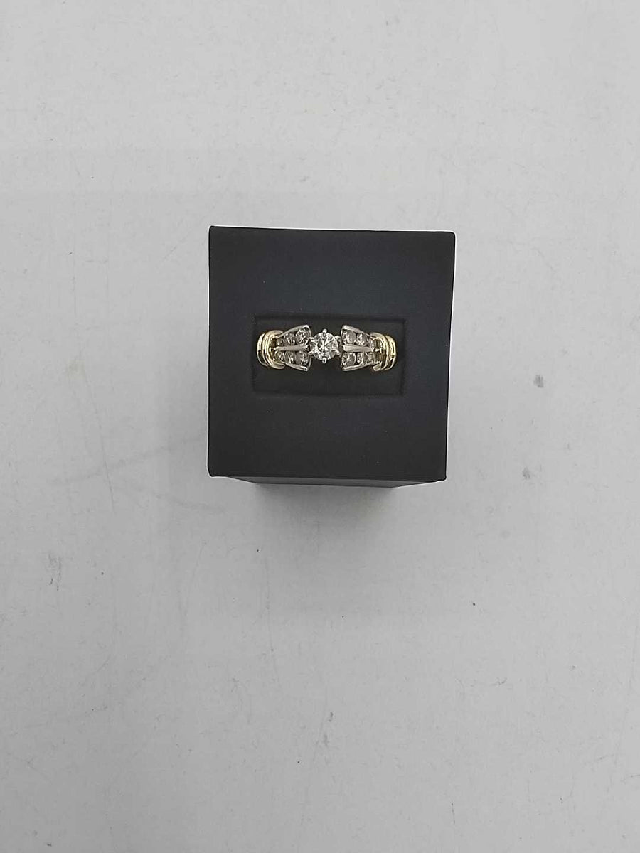 Women's Ring - Solitaire - White Gold 14k (.585) 8.2 grams Size 20