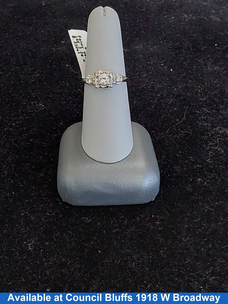 Ring - Wedding Set - White Gold 14k (.585) 3.2 grams Size 7