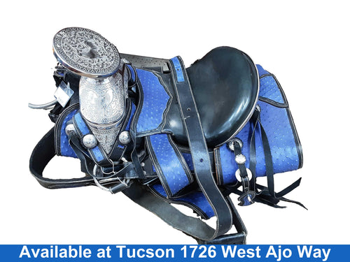 Blue Western Saddle
