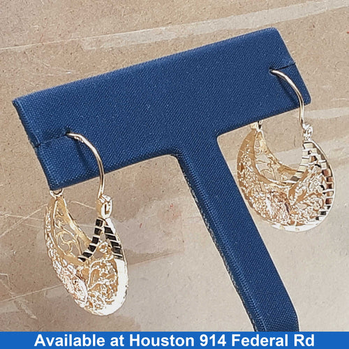 Filigree Earrings - Tricolor Gold 14k (.585) 4.8 grams