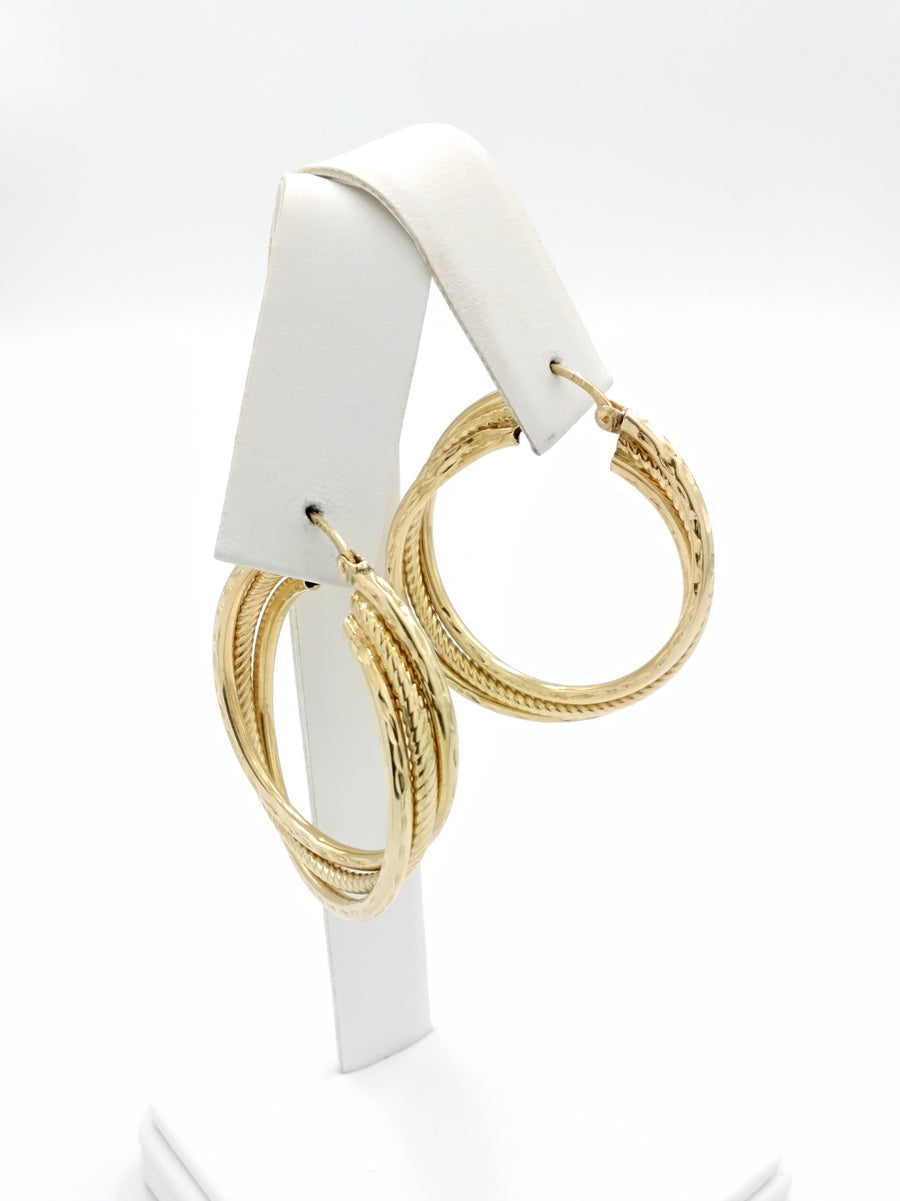 Hoop Earrings - Yellow Gold 14k (.585) 4.3 grams