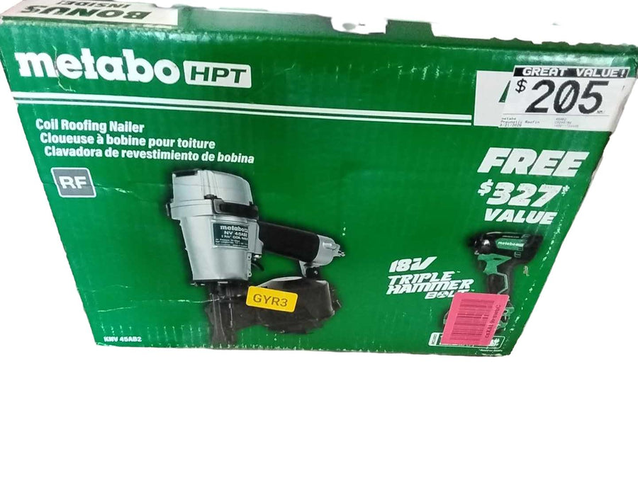Metabo 45ab2 Silver Pneumatic Roofing Nailer