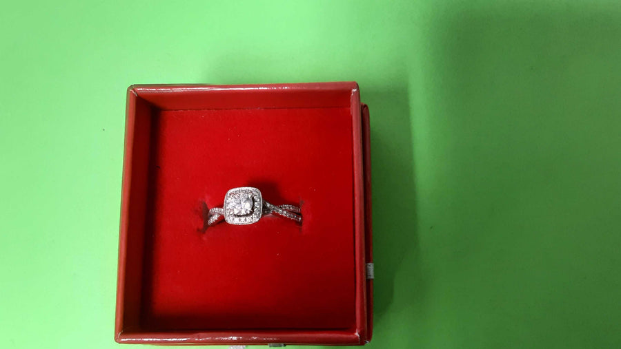 Ring - Engagement Set - White Gold 14k (.585) 3.3 grams Size 6
