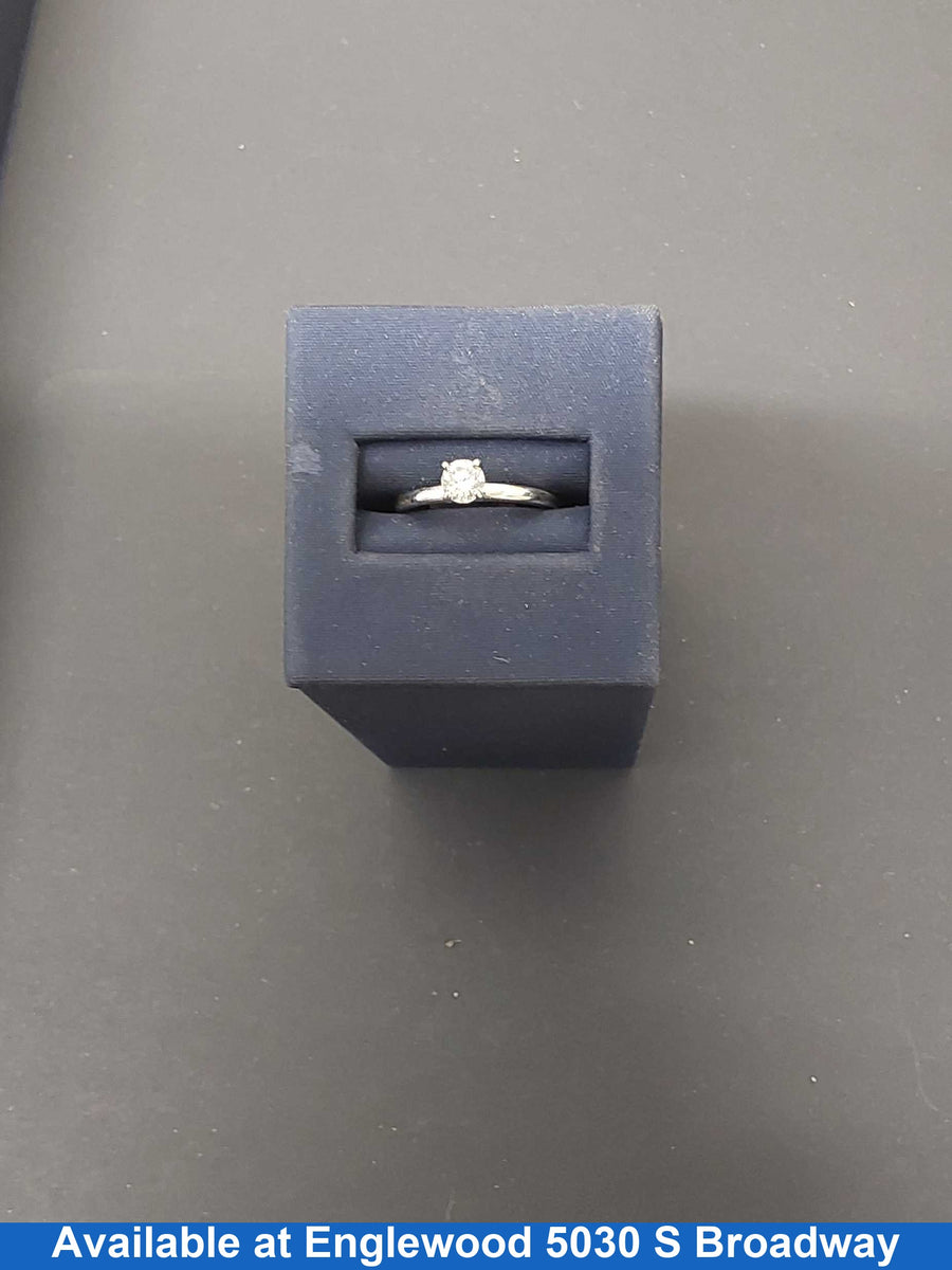 Women's Ring - Solitaire - White Gold 14k (.585) 2.1 grams Size 6