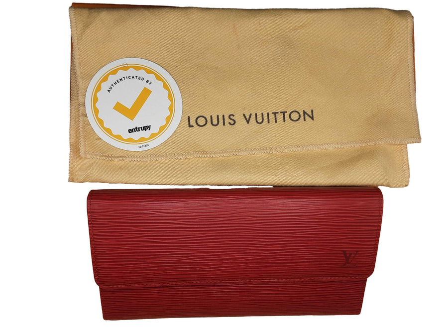 Louis Vuitton Porte Tresor International Epi Leather Red Wallet