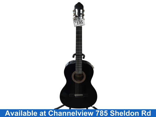 Lucero Lc100bk Black Acoustic / Electric Classic Guitar