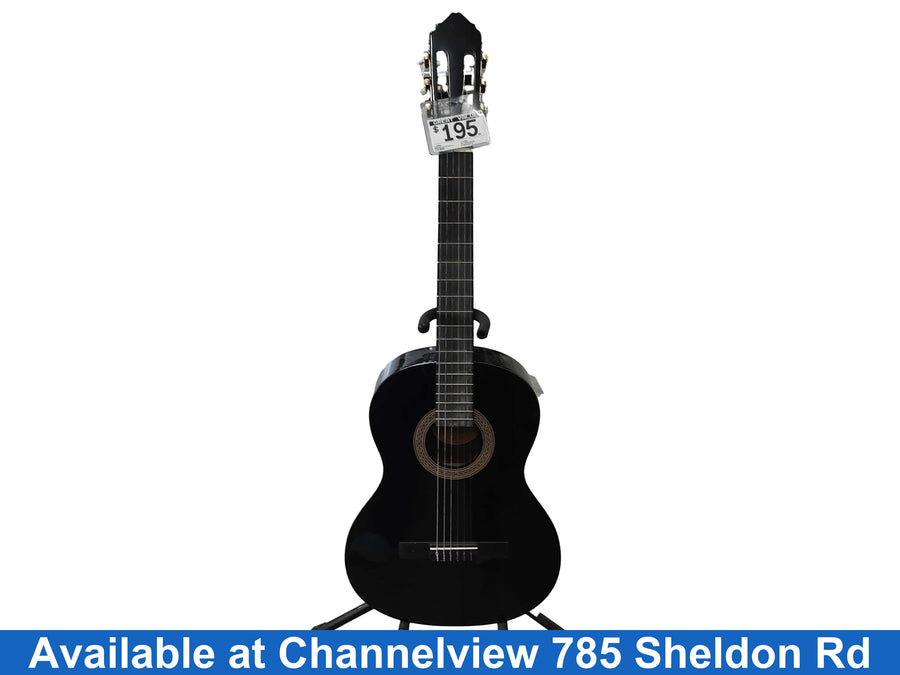 Lucero Lc100bk Black Acoustic / Electric Classic Guitar