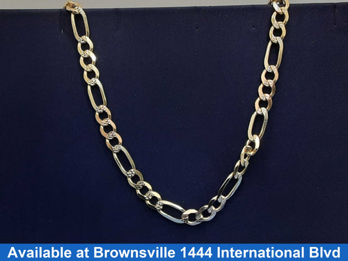 Figaro Chain - Tricolor Gold 14k (.585) 31 grams 24 inch