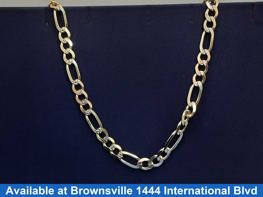 Figaro Chain - Tricolor Gold 14k (.585) 31 grams 24 inch