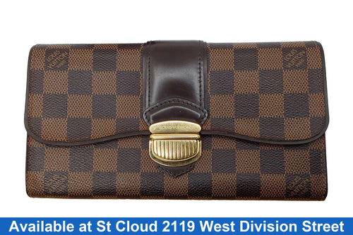 Louis Vuitton Damier Ebene Sistina Brown Wallet
