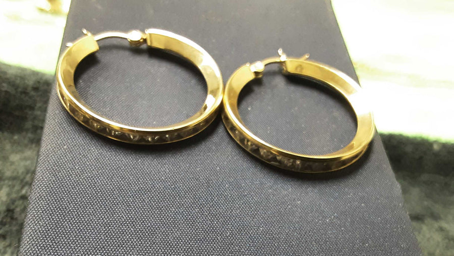 Hoop Earrings - Yellow Gold 10k (.417) 3.9 grams