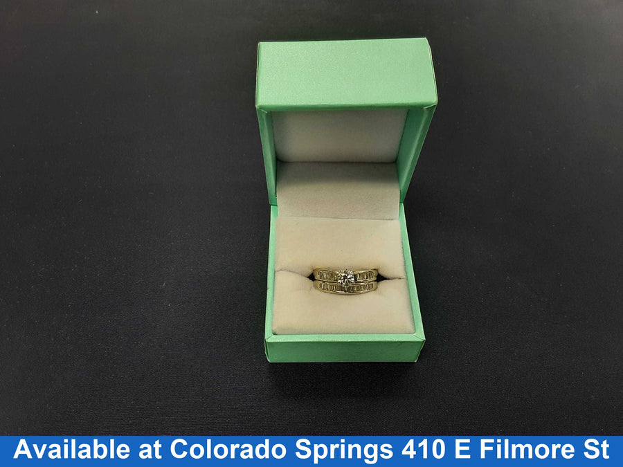 Ring - Engagement Set - White Gold 14k (.585) 6.7 grams Size 5
