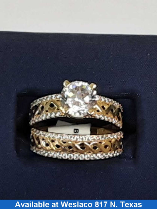 Ring - Wedding Set - Yellow Gold 10k (.417) 4 grams Size 8.5