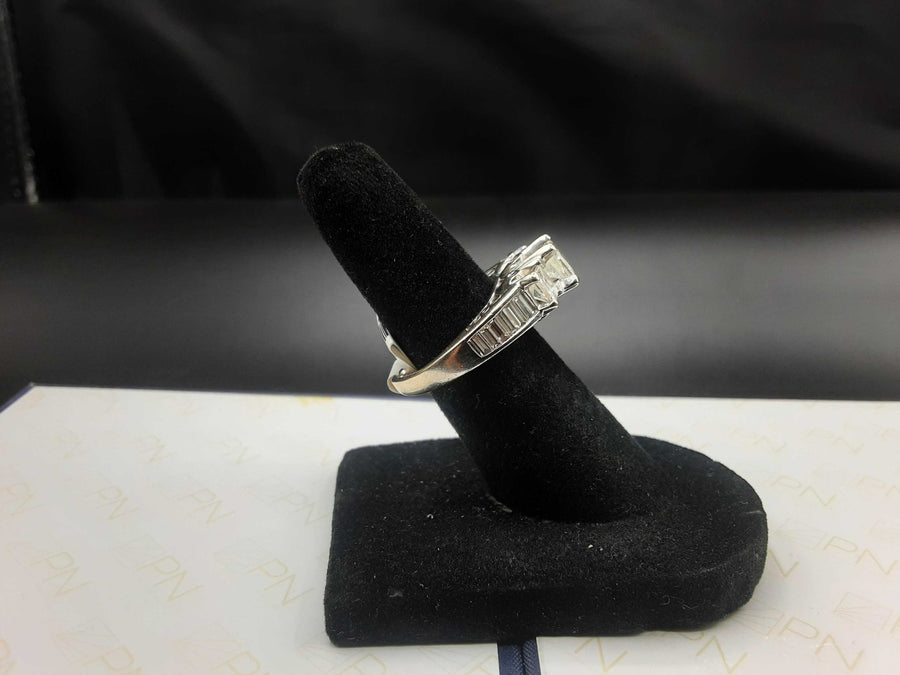 Ring - Wedding Set - White Gold 14k (.585) 5.9 grams Size 3.5