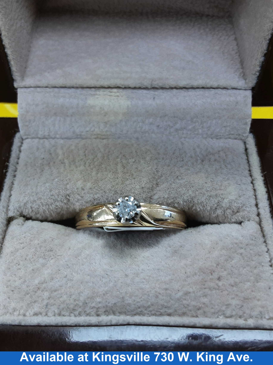 Women's Ring - Solitaire - Yellow Gold 10k (.417) 1.9 grams Size 8