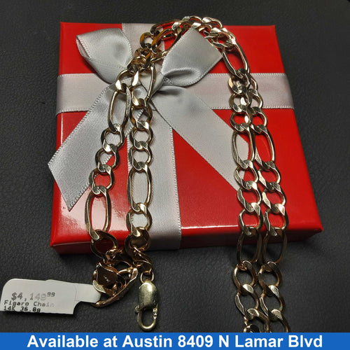 Figaro Chain - Yellow Gold 14k (.585) 36.8 grams 24 inch
