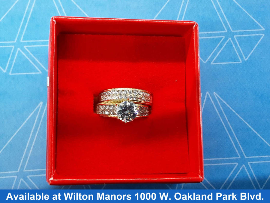 Ring - Engagement Set - Yellow Gold 10k (.417) 4.7 grams Size 6.5