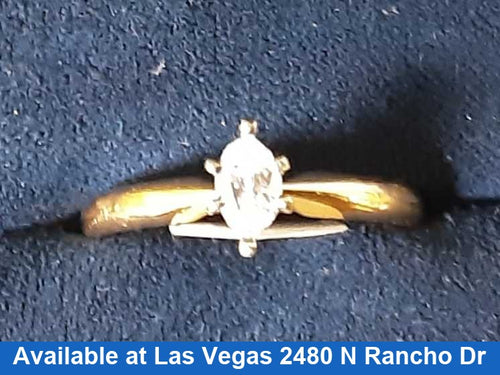 Women's Ring - Solitaire - Yellow Gold 14k (.585) 2.3 grams Size 5