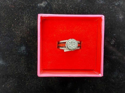 Ring - Wedding Set - White Gold 14k (.585) 7.1 grams Size 8.5