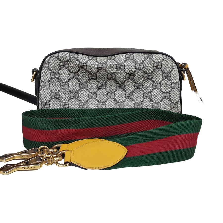 Gucci Gg Supreme Monogram Web Neo Vintage Shoulder Bag Beige / Tan Purse / Handbag