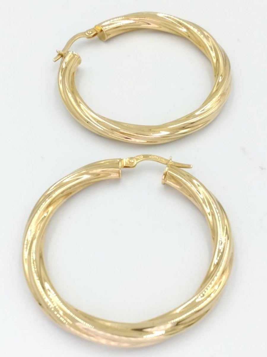 Hoop Earrings - Yellow Gold 14k (.585) 4.3 grams