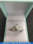 Ring - Wedding Set - White Gold 14k (.585) 7.6 grams Size 9.5