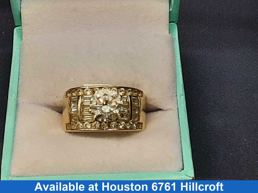 Women's Ring - Solitaire - Yellow Gold 14k (.585) 6.3 grams Size 9.5