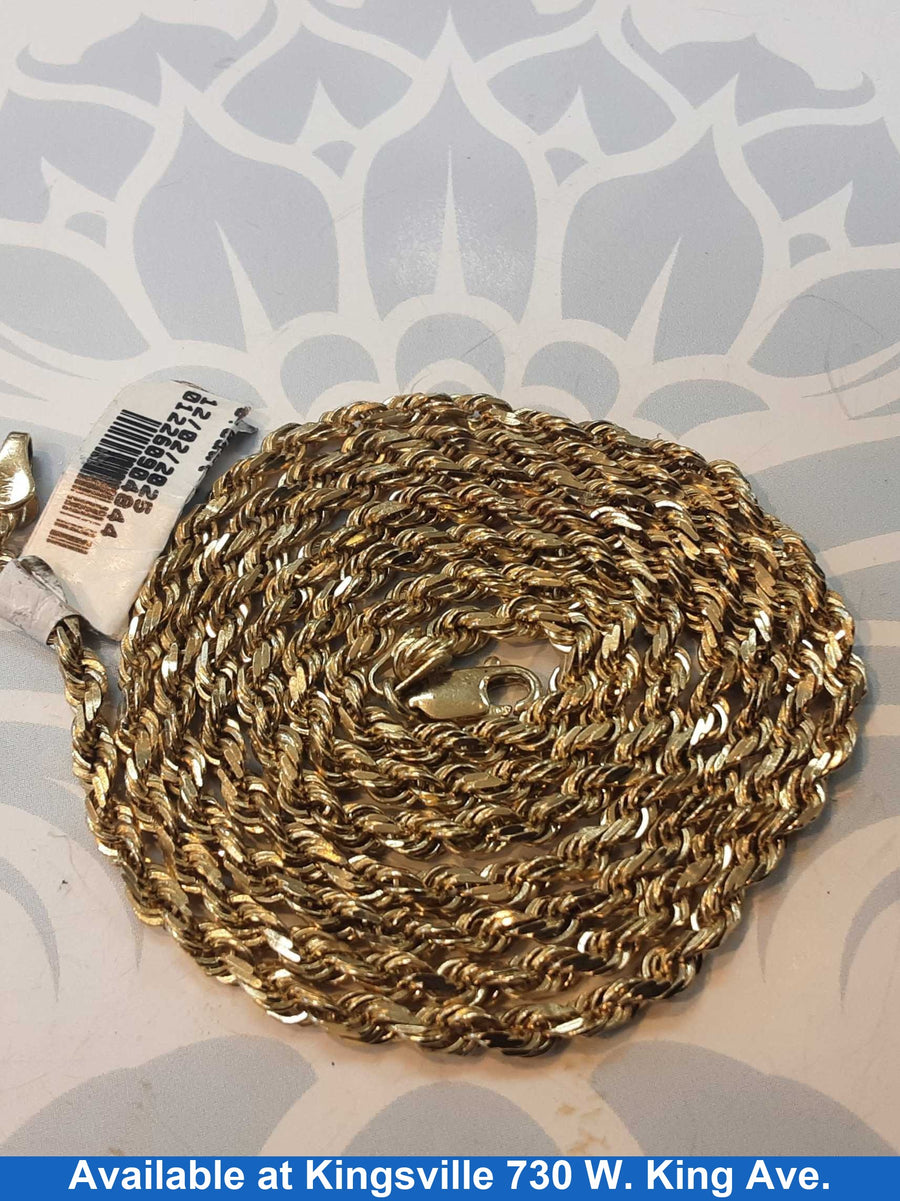 Rope Chain - Yellow Gold 10k (.417) 21.6 grams 24 inch