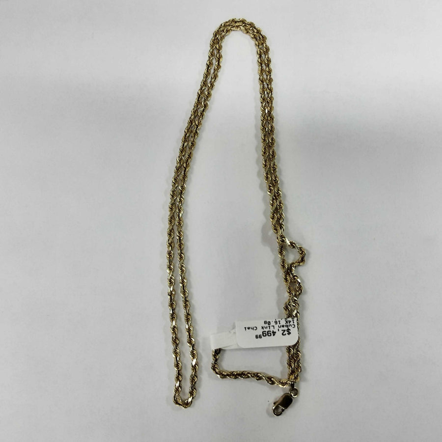 Cuban Link Chain - Yellow Gold 14k (.585) 16 grams 24 inch