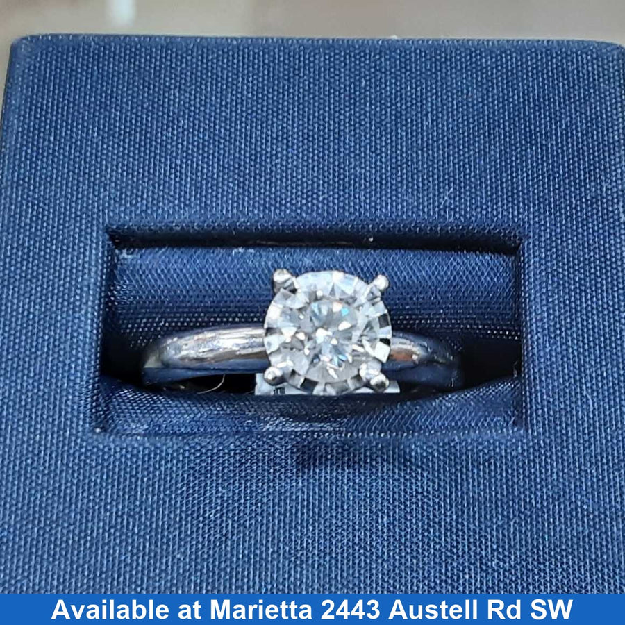 Women's Ring - Solitaire - White Gold 10k (.417) 3.5 grams Size 20