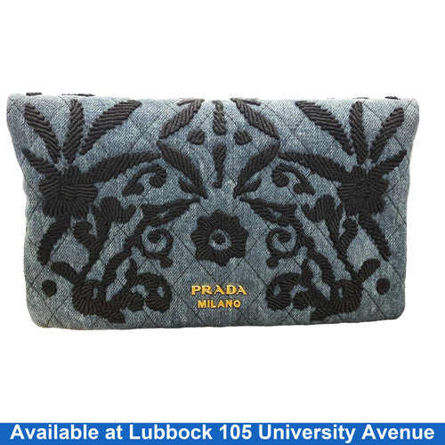 Prada Denim Corsaire Blue Wallet