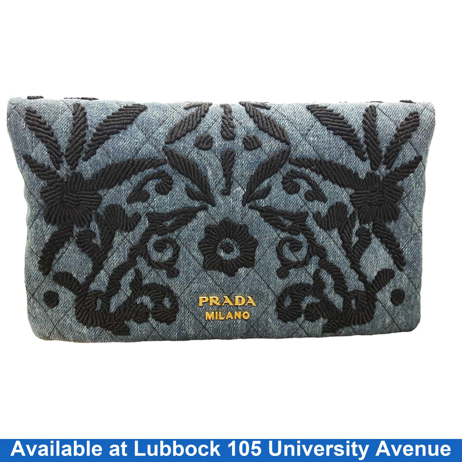 Prada Denim Corsaire Blue Wallet