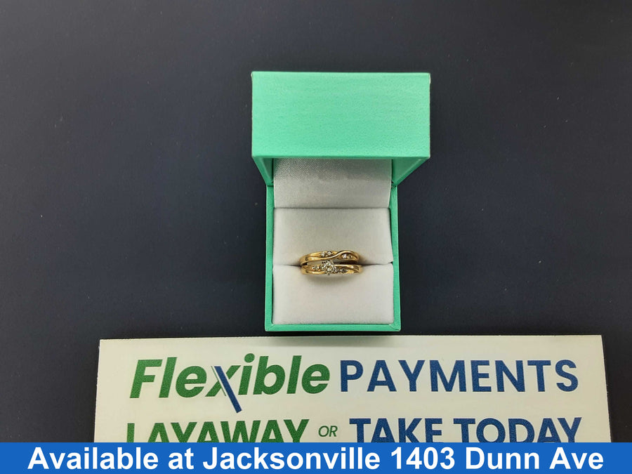 Ring - Engagement Set - Yellow Gold 14k (.585) 5.1 grams Size 7.5